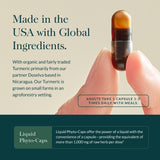 Close-up of Gaia Herbs Turmeric Curcumin Extract capsules