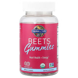 Close-up of Garden of Life Beet Root Gummies showing raspberry flavour