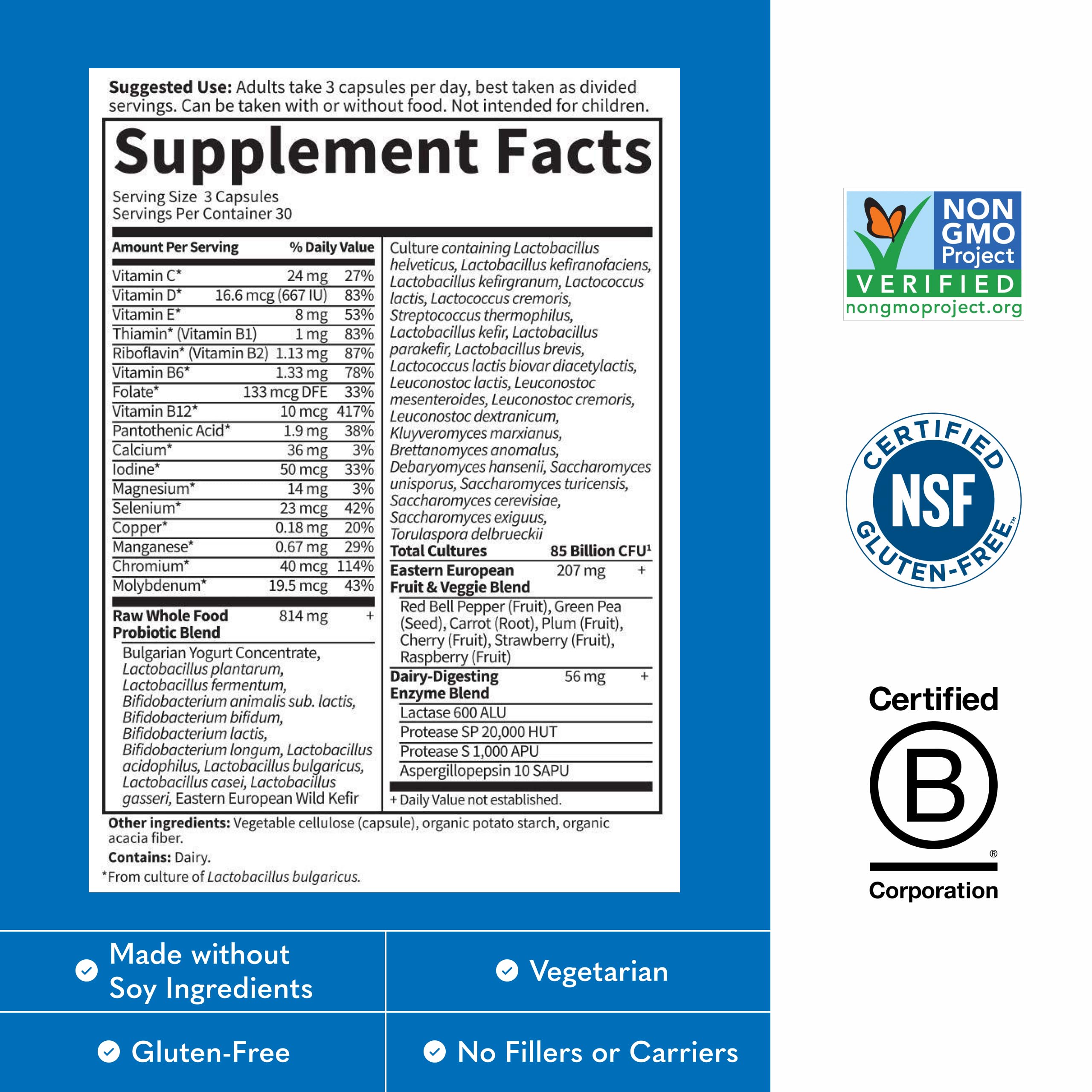 Close-up of Garden of Life Raw Probiotics Men 50 & Wiser capsules