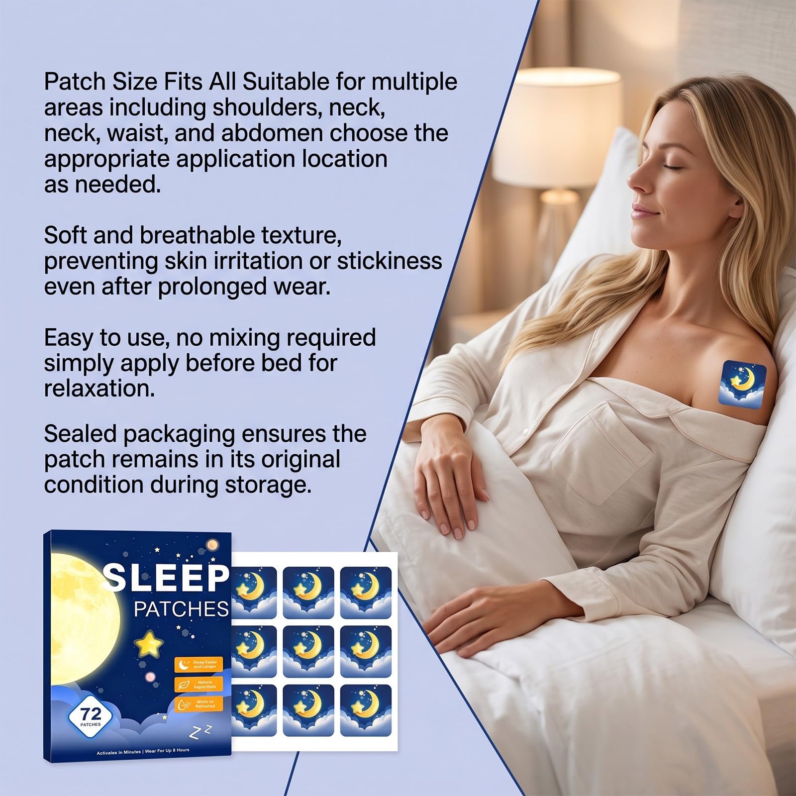 Close-up of Generic Sleep Patches on a clean surface