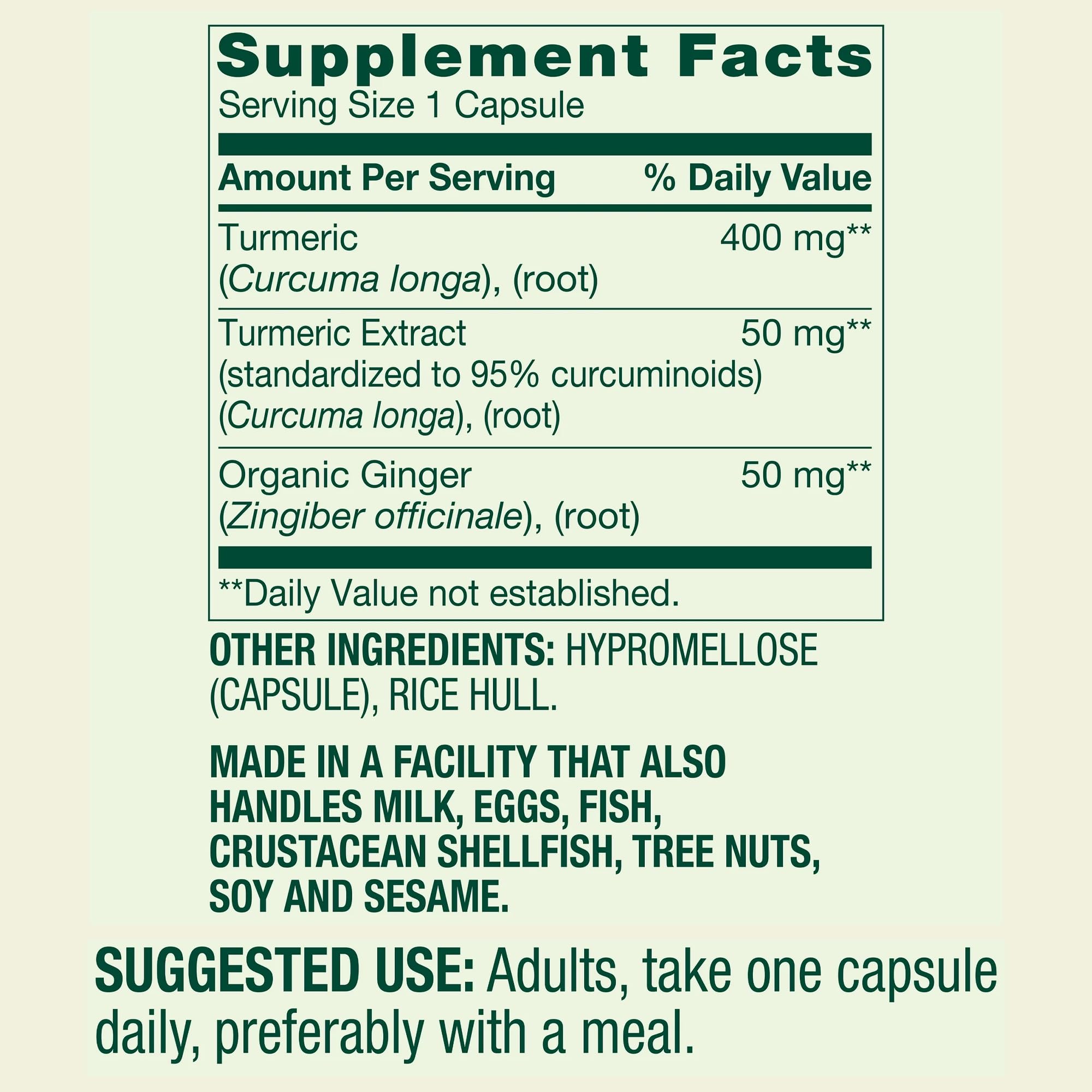 Close-up of Generic Turmeric Curcumin with Ginger capsules