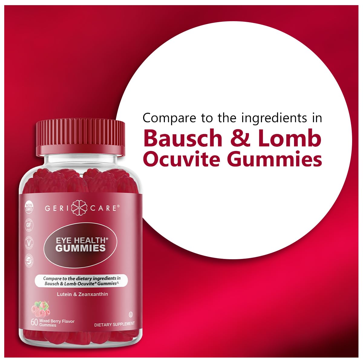 Close-up of GeriCare gummies showing texture