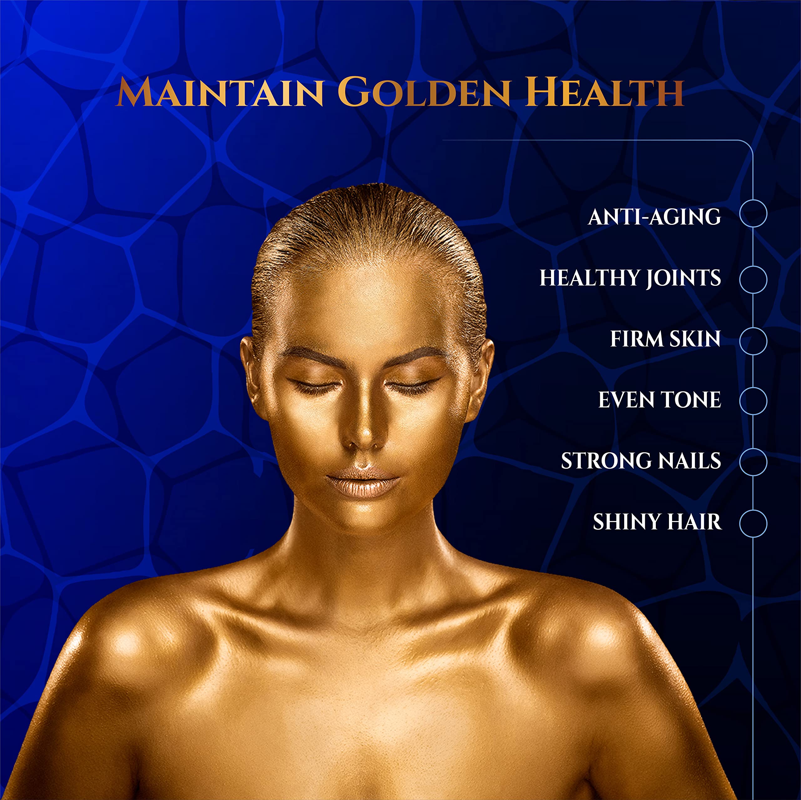 Close-up of GOLDOPUS Collagen Pearls with ingredients