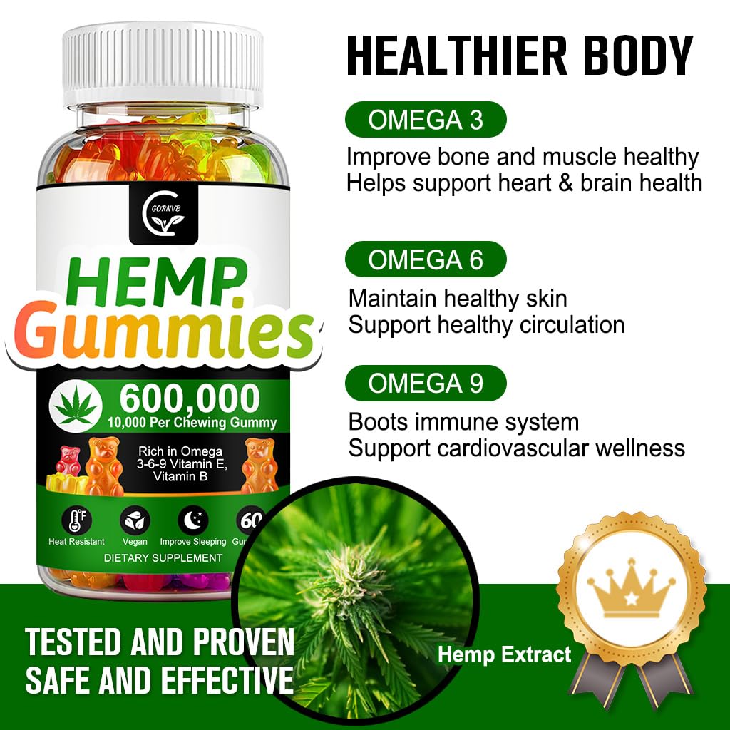 Close-up of GORNVB Hemp Gummies showing texture