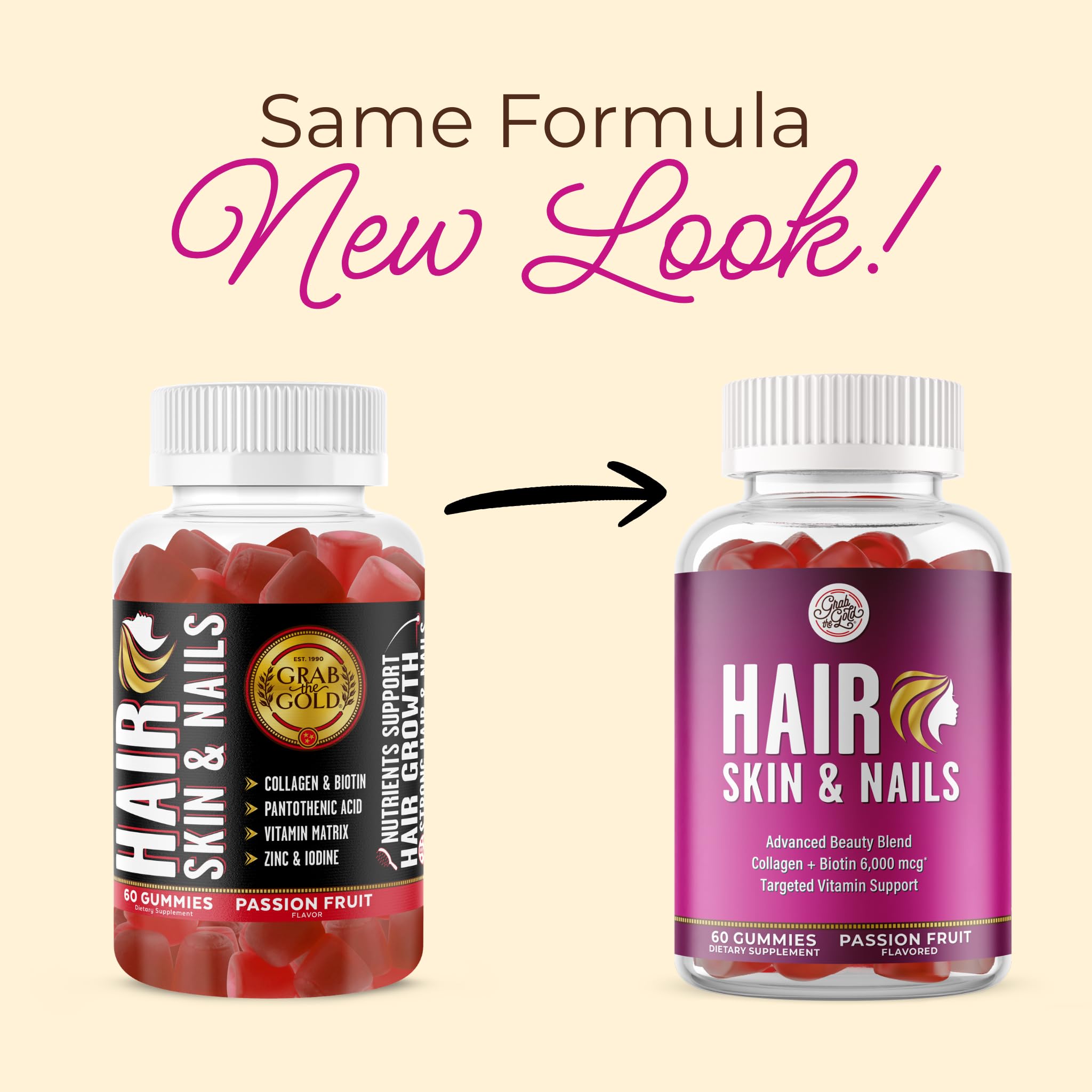 Close-up of Grab The Gold Biotin Gummies showing gummy texture