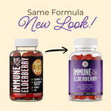 Close-up of Grab The Gold Elderberry Gummies showing raspberry flavour