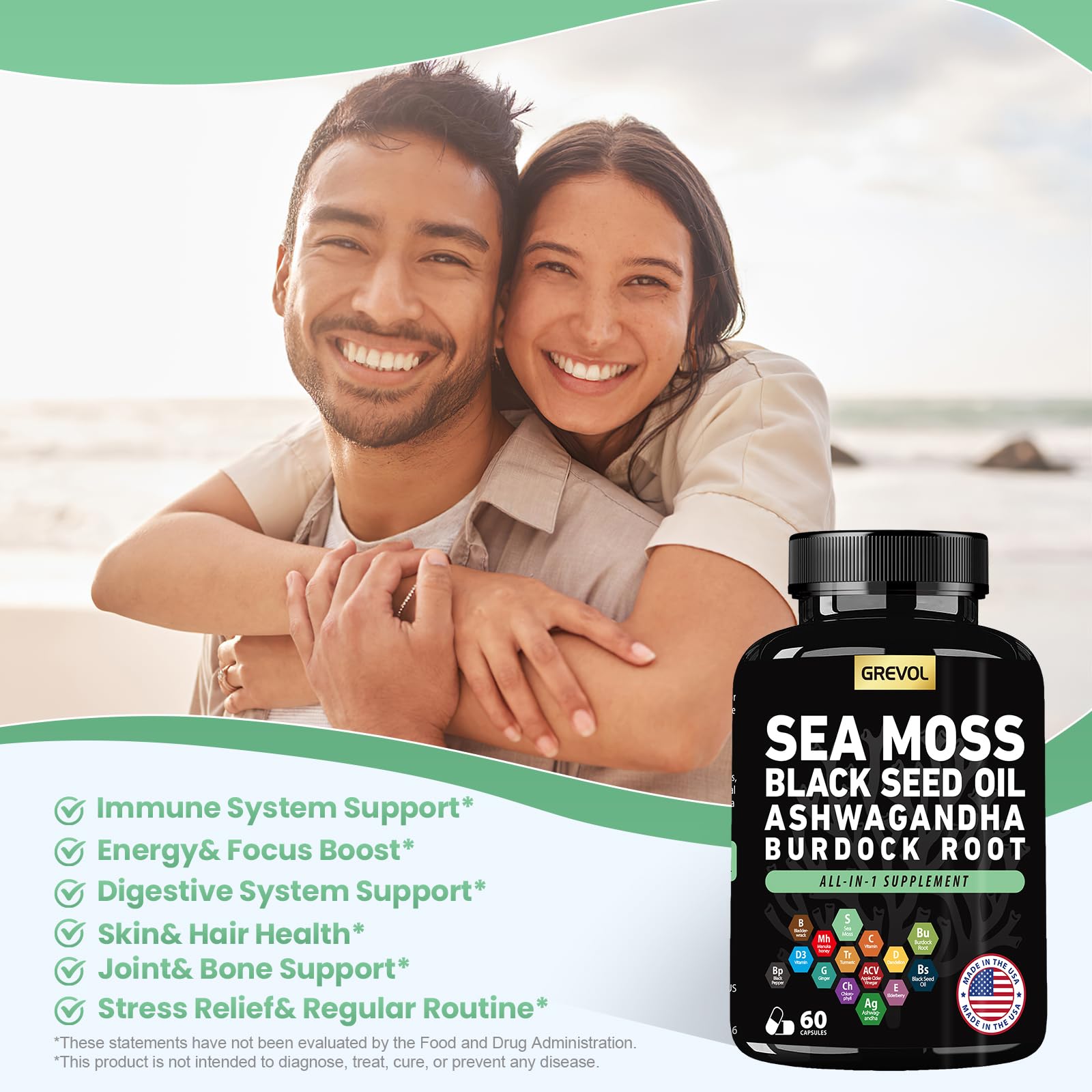 Close-up of Grevol Sea Moss Capsules
