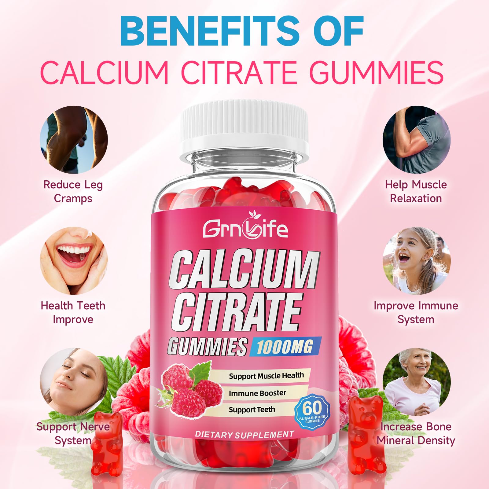 Close-up of GrnLife Calcium Citrate Gummies texture