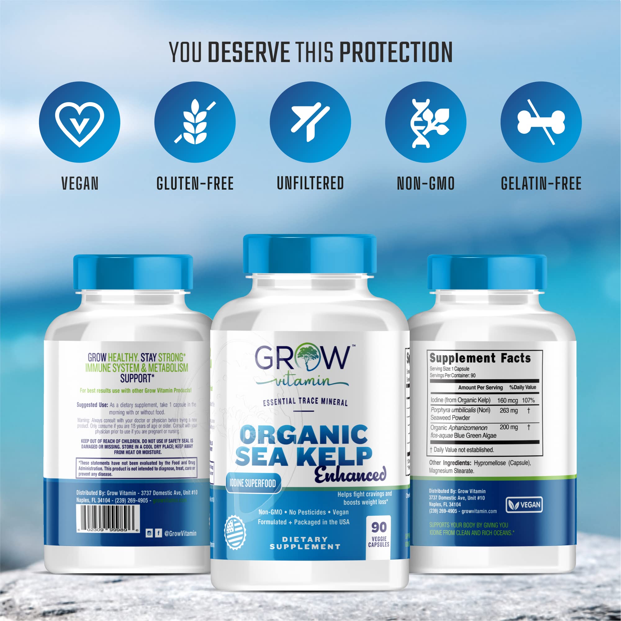 close-up of grow vitamin Iodine Supplement capsules
