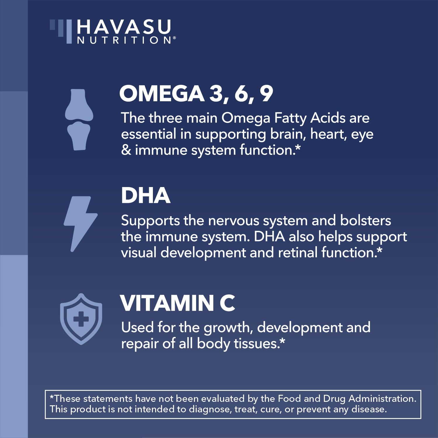 Close-up of HAVASU NUTRITION Omega 3-6-9 Gummies