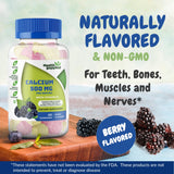 Close-up of Health Supplied Calcium Gummies showing fruity berry flavour