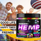Close-up of Healthergize Hemp Edibles Sleep Gummies fruity bears