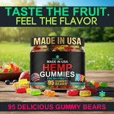 Close-up of Healthergize Hemp Gummies assorted fruity flavours