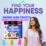 Close-up of Healthergize Hemp Oil Gummies showing texture