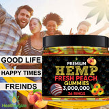 Close-up of Healthergize Peach Hemp Gummies showing texture