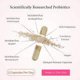 Close-up of Healthy Babe capsules with cranberry extract