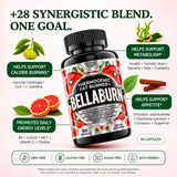 Close-up of HERBAL HOT Bellaburn capsules