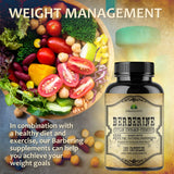 Close-up of HERBALICIOUS Berberine Capsules showing ingredients
