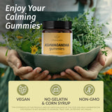 Close-up of HERBAMAMA Ashwagandha gummies showing texture