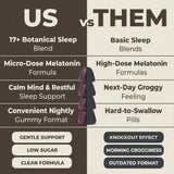 Close-up of Hermetica Superfoods Hush Sleeping Gummies in Concord grape flavour