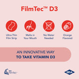 Close-up of Ibsa Vitamin D3 film strip showing texture