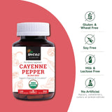 Close-up of Incas Organic Red Cayenne Pepper Capsules