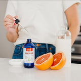 Close-up of ingredients list on American Biotech Labs Silver Biotics daily wellness Support