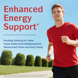 Close-up of Innate Vitality Methyl B12 tablet with peach flavour