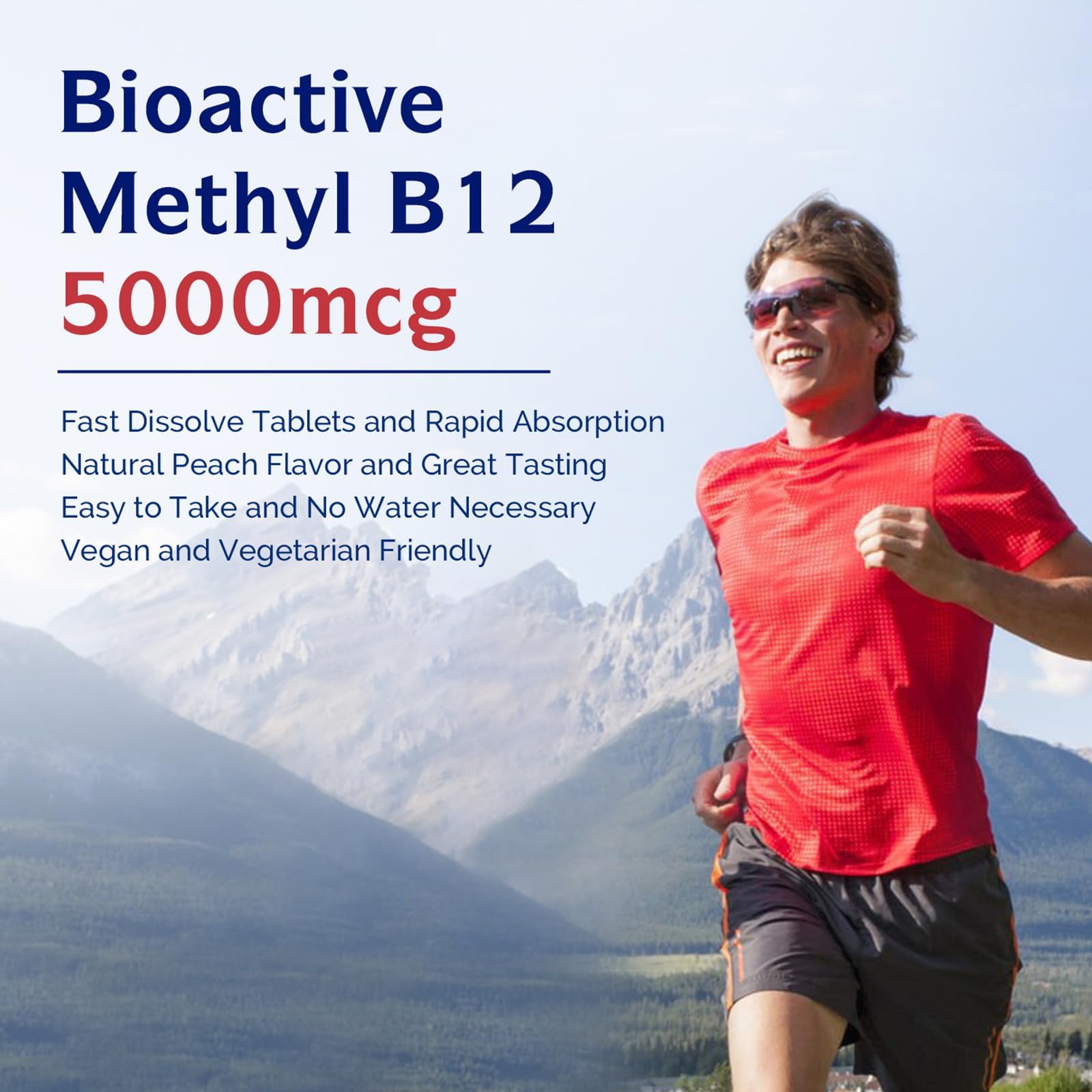 Close-up of Innate Vitality Vitamin B12 tablet