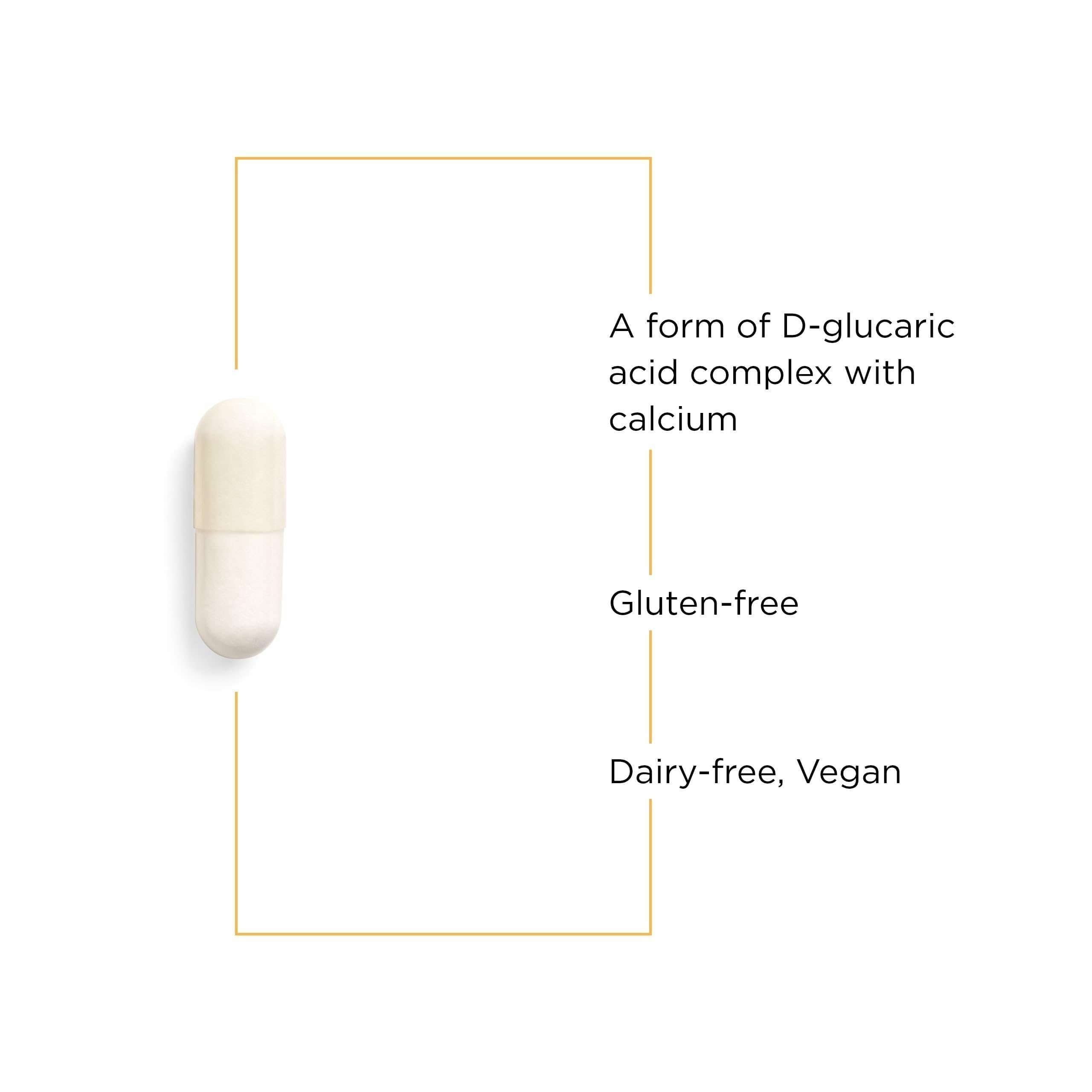 Close-up of Integrative Therapeutics Calcium D-Glucarate capsules