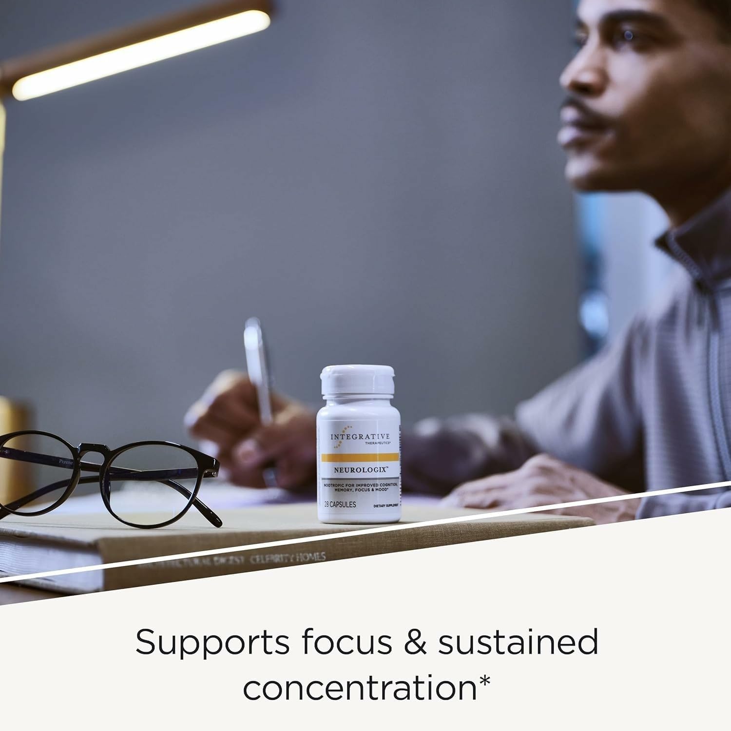Close-up of Integrative Therapeutics Neurologix Brain Support Supplement capsules