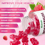 Close-up of Jabsah Potassium Citrate Gummies with raspberry flavour