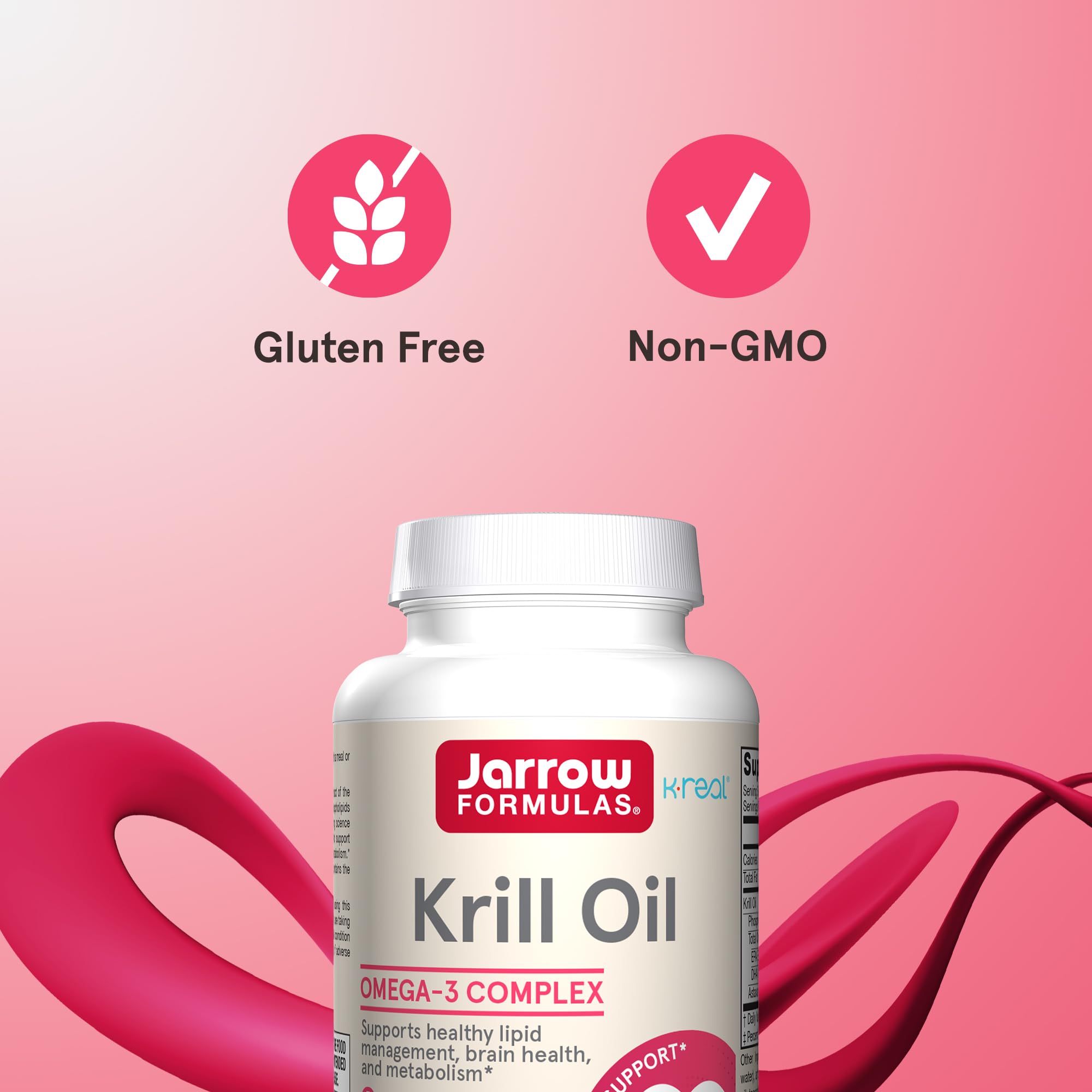 Close-up of Jarrow Formulas Antarctic Krill Oil softgel