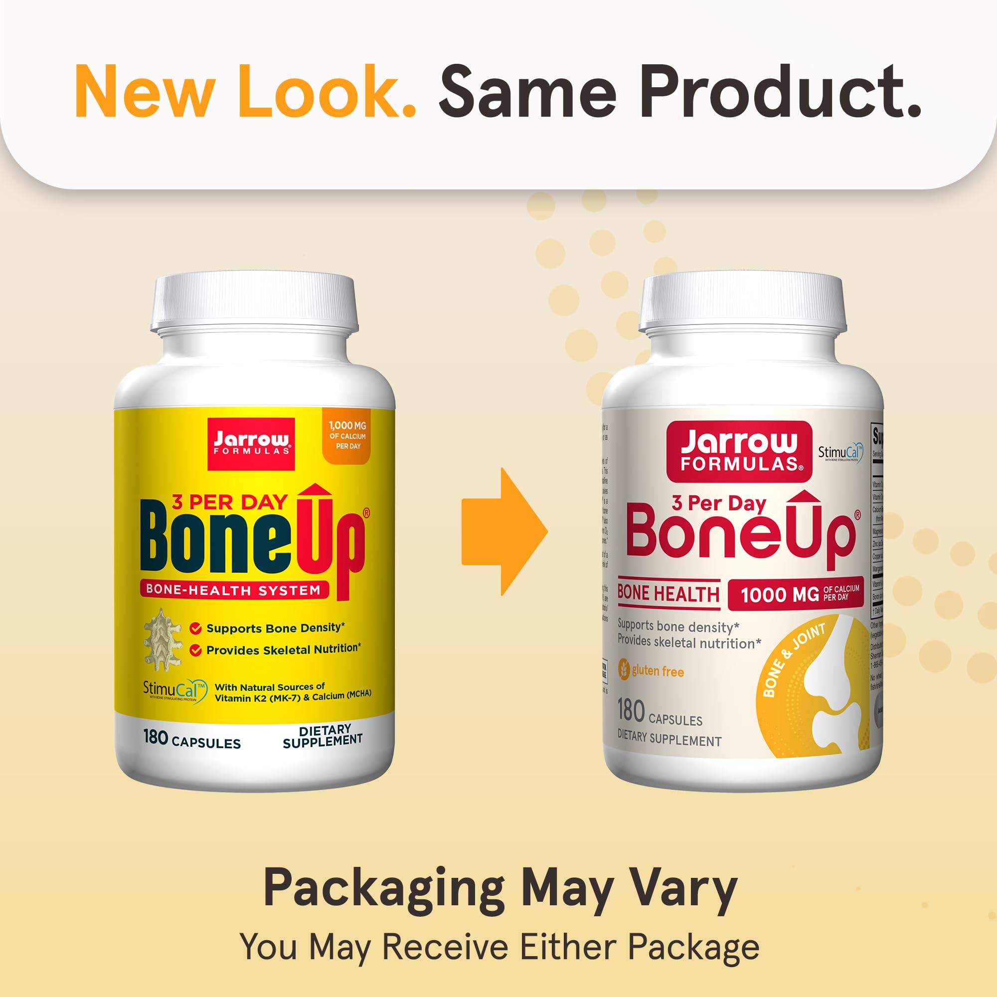 Close-up of Jarrow Formulas BoneUp Three Per Day capsules