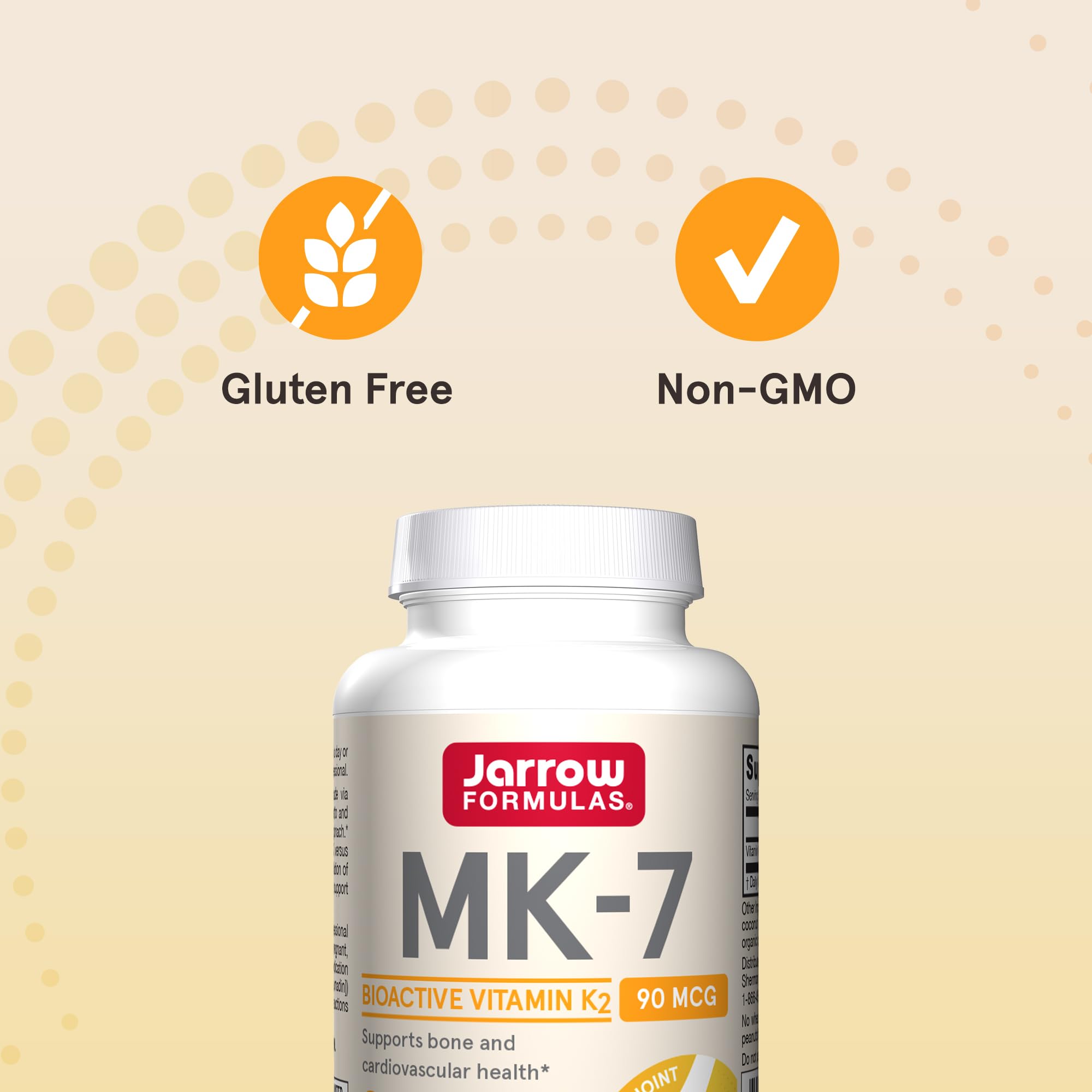 Close-up of Jarrow Formulas MK-7 Vitamin K2 softgel