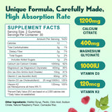 Close-up of JIANKYTZ Calcium Citrate Gummies showing raspberry flavour
