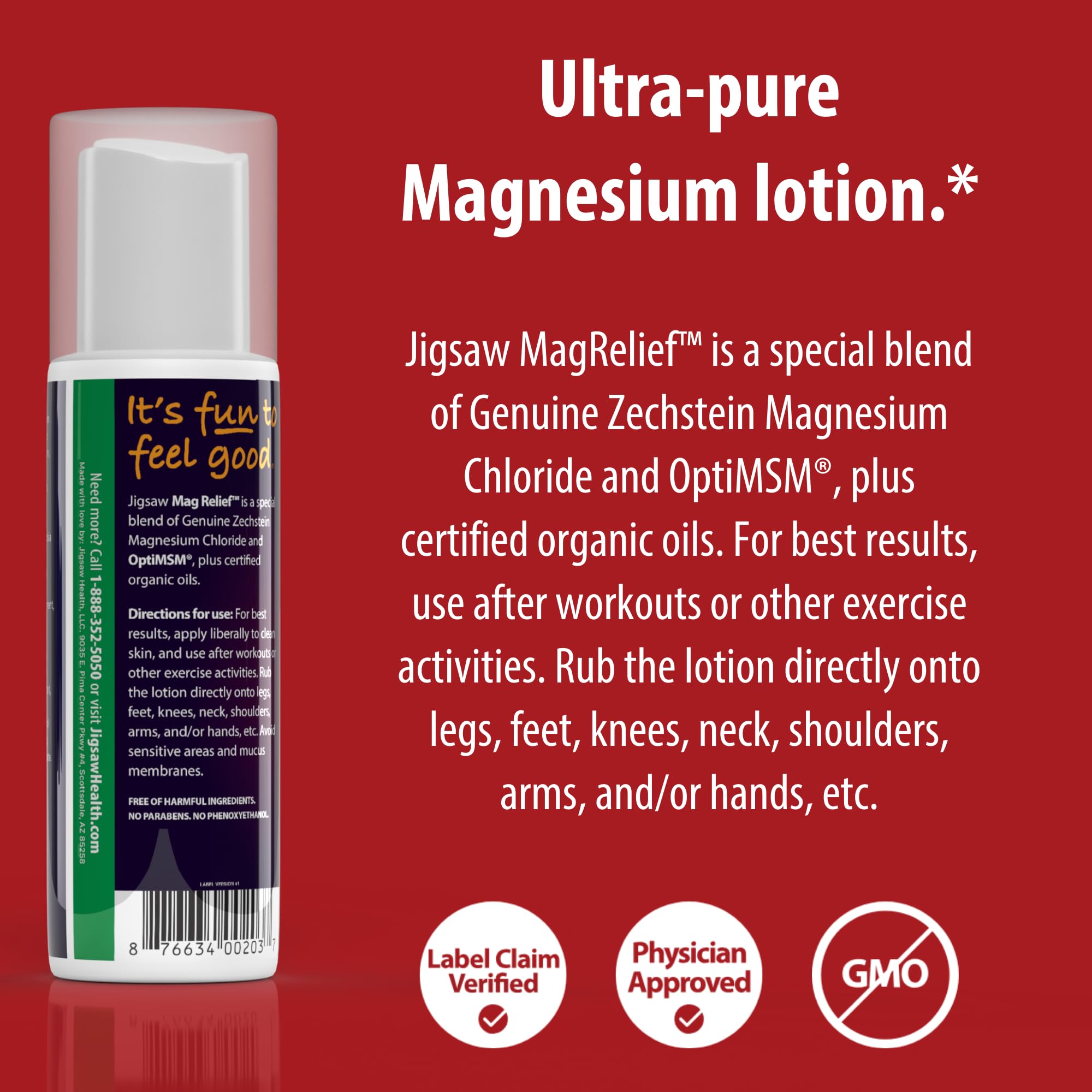 Close-up of Jigsaw Health MagRelief ingredients list