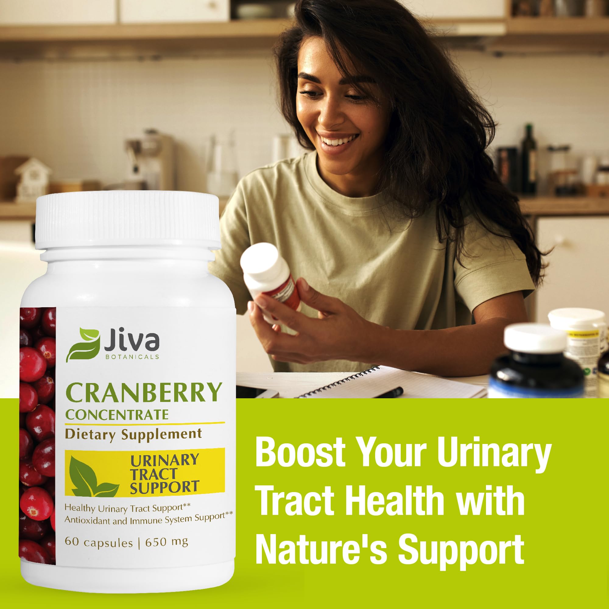 Close-up of Jiva Botanicals Cranberry Capsules