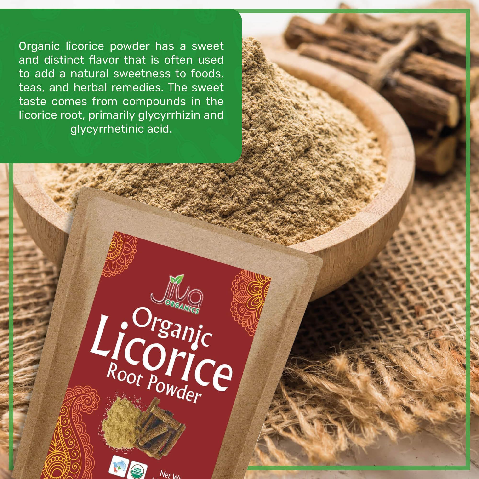 Close-up of Jiva Organics Licorice Root Powder texture
