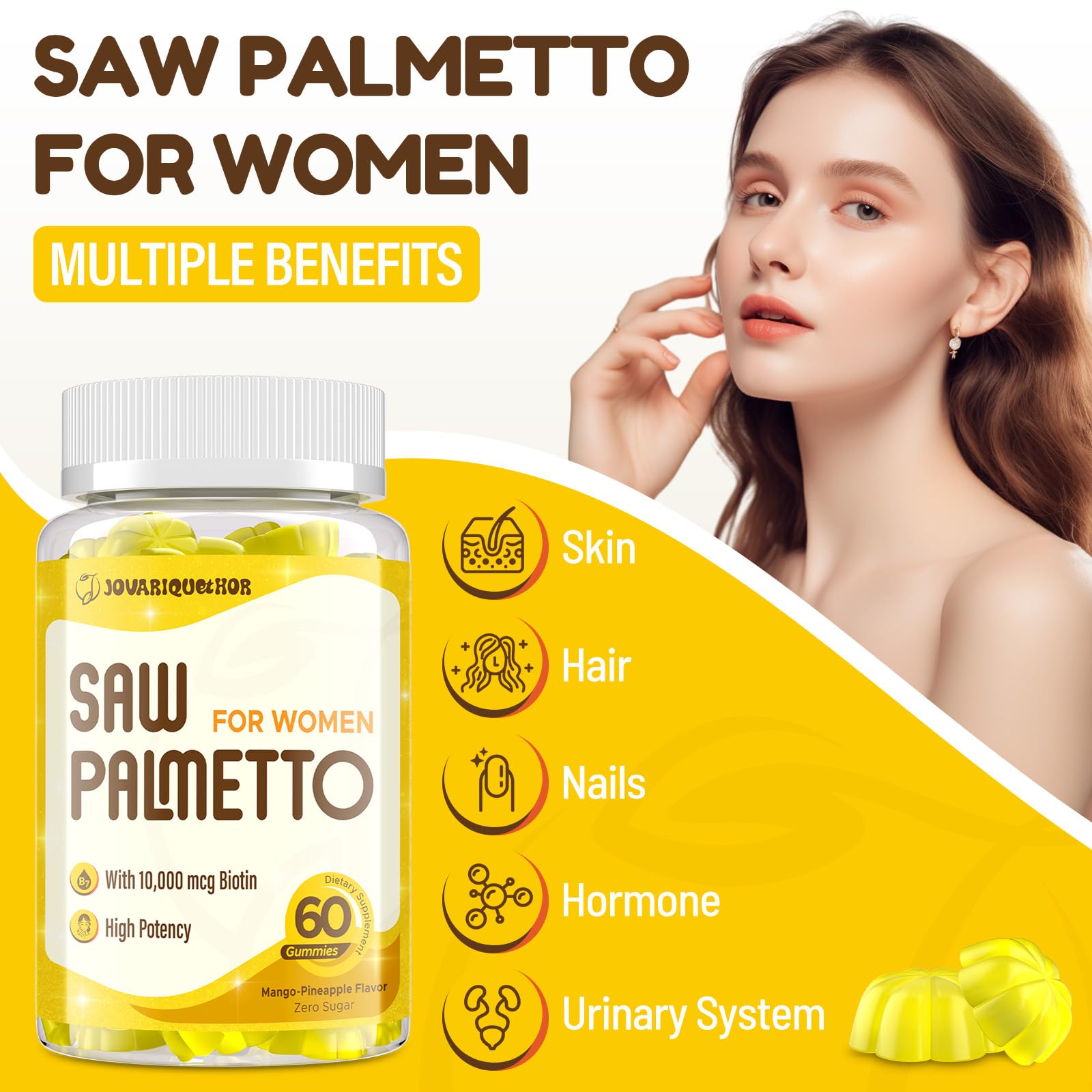 Close-up of Jovariquethor Saw Palmetto Gummies