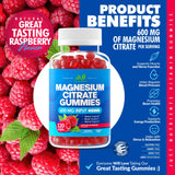 Close-up of Just Nutrients Magnesium Citrate Gummies raspberry flavour