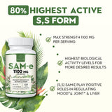 Close-up of Kanacoufce SAM-e Supplement 1100mg tablets