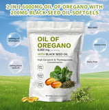Close-up of KITABIO Oregano Oil & Black Seed Oil Softgels