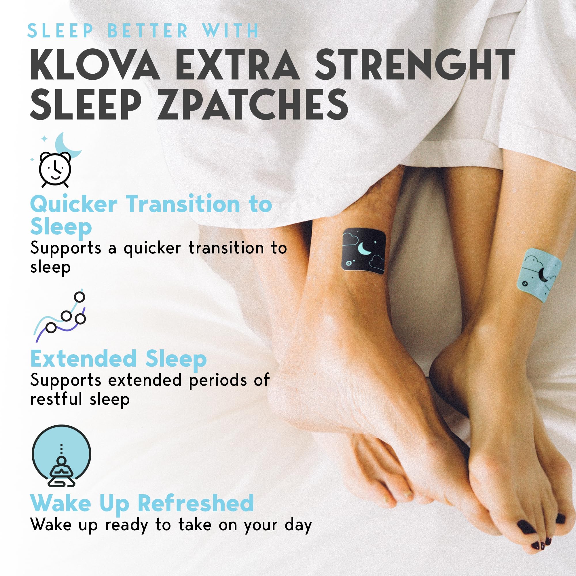 Close-up of Klova Sleep Patch on a clean surface