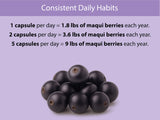 Close-up of KOYAH Maqui Berry Capsules