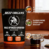 Close-up of KUZEOLON Beef Organ Blend Supplement capsules