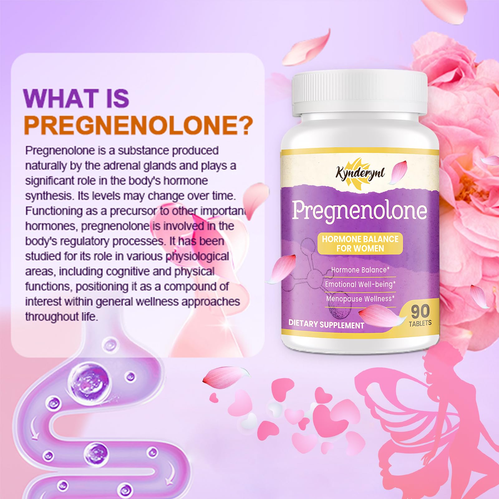 Close-up of Kynderynl Pregnenolone Supplement chewable tablet