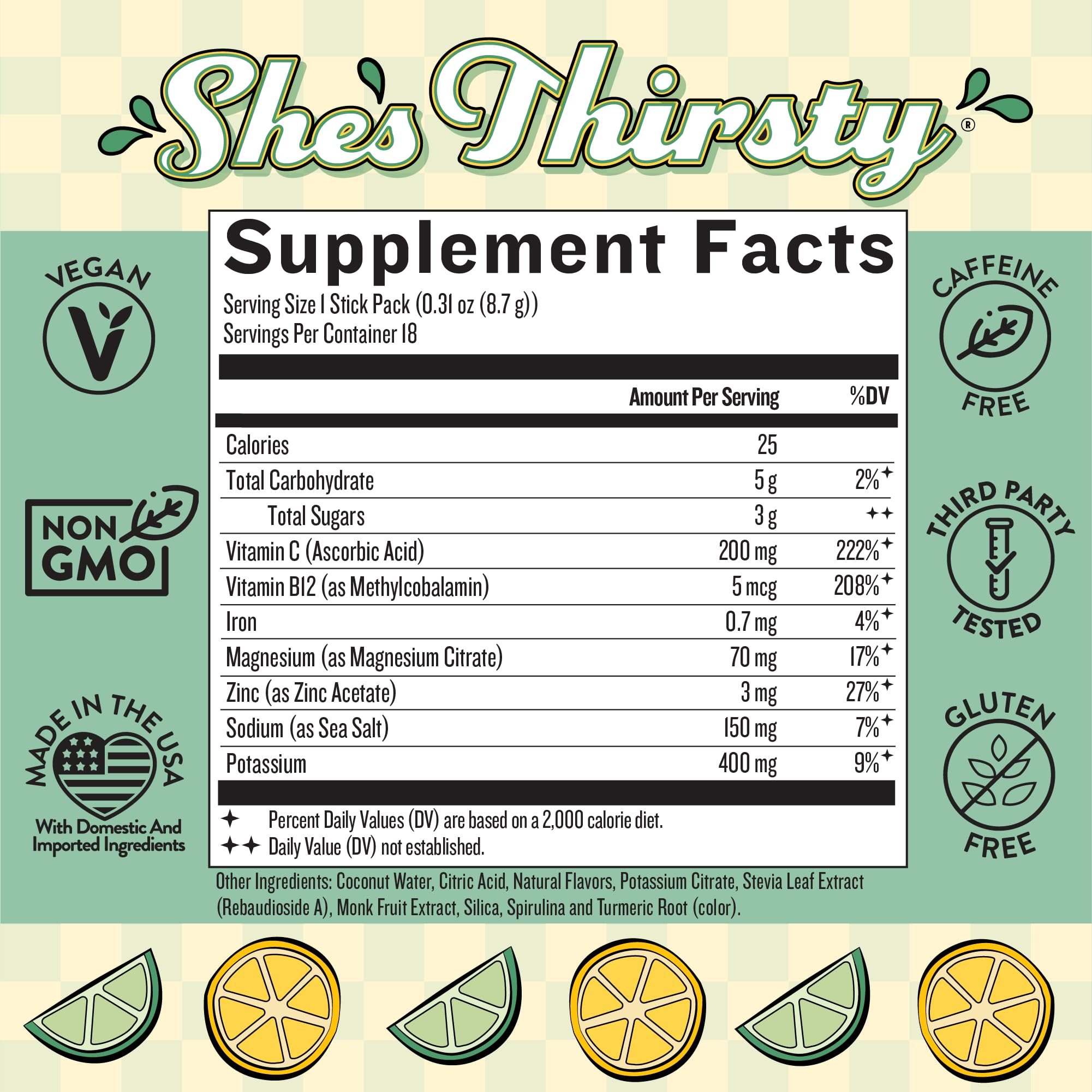 Close-up of Legendairy Milk She's Thirsty Lemon-Lime stick pack