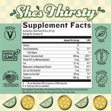 Close-up of Legendairy Milk She's Thirsty Lemon-Lime stick pack