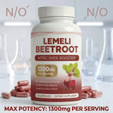 Close-up of LEMELI BEETROOT supplement capsules